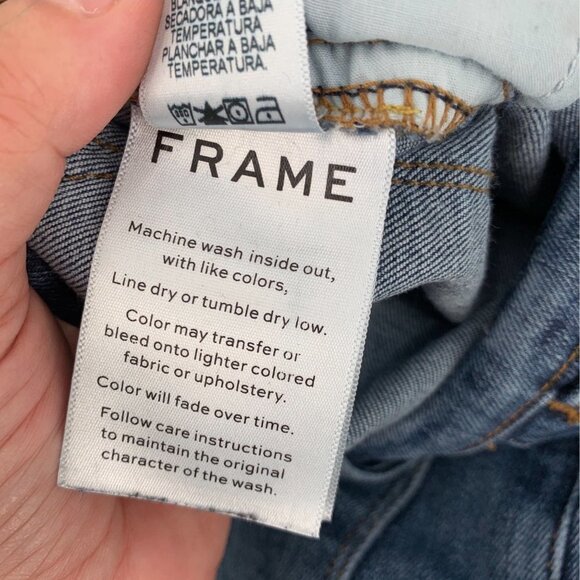 FRAME Le High Skinny Jeans Raw Hem, Distressed, Shredded Knees Size 26 - Picture 6 of 11
